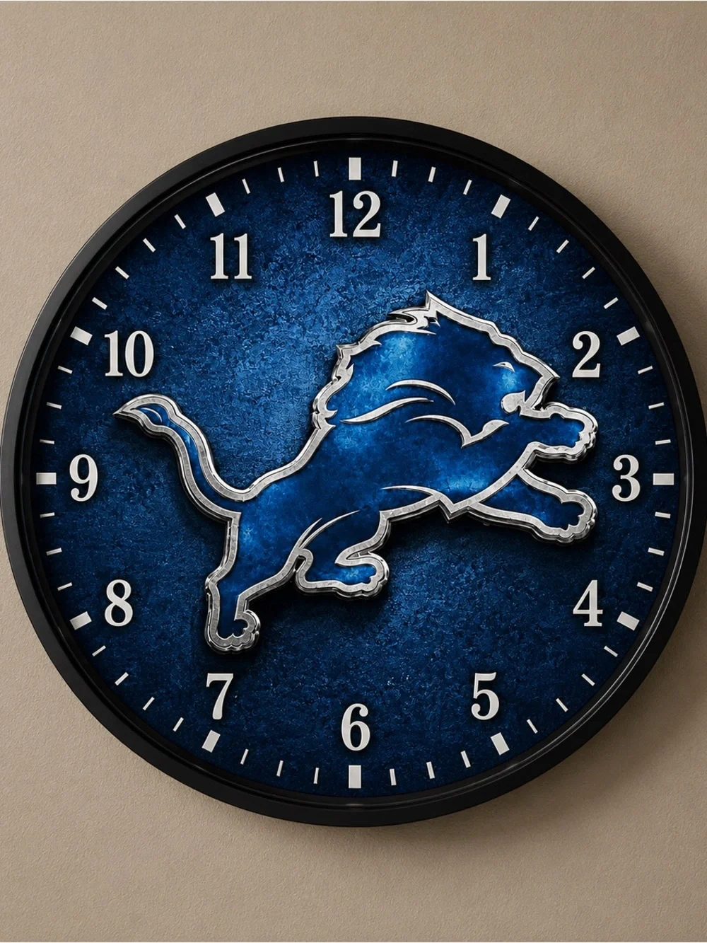 Blue Lion Emblem Wall Clock - Home Wall Decor